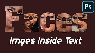 Placing image inside text using clipping mask in adobe photoshop.
