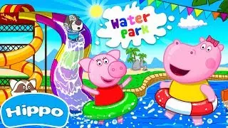 Гиппо 🌼 Аквапарк 🌼 Веселые водные горки 🌼 Мультик игра для детей (Hippo)