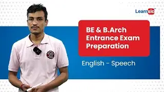 BE & B.Arch Entrance Exam Preparation |  English - Speech | Learnsic