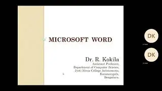 Introduction MS Word-Creating a Document