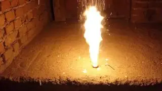 Burning a Homemade Sparklers Volcano
