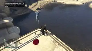 GTA ONLINE diving into water