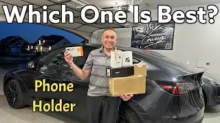 Tesla Model Y Cell Phone Holder Test | Reviewing 6 Different Phone Mounts To Find The Best One!