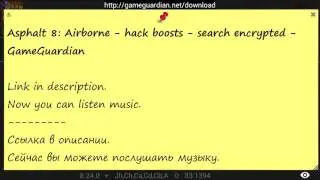 [Preview] Asphalt 8: Airborne - hack boosts - search encrypted - GameGuardian