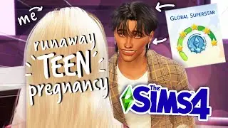 befriending GLOBAL SUPERSTARS?!? || Sims 4 Pregnant Teen Runaway Challenge #7