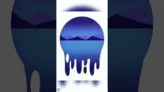 Night Scene - Procreate Clipping Mask effect #shorts #viral #artwithflo