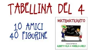 Tabellina del 4 - 10 amici, 40 figurine