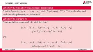 Kellerautomaten - Formale Definition