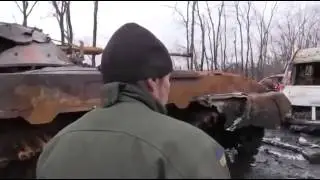 Раздолбанный блок пост ВСУ в районе Миуса 07 02 2015