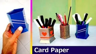 pen holder from card paper diy