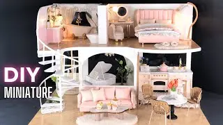 DIY Miniature HOUSE | Cute Pink Apartment #2 | Relaxing music | What a tiny world