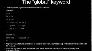 PHP Syntax, Variables and Scope
