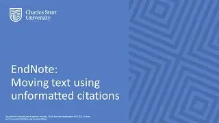 EndNote: Moving text using unformatted citations