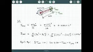 Statically Indeterminate Torque-Loaded Shaft Example 2