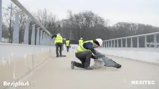 Wear layer on cycling and walking bridge.