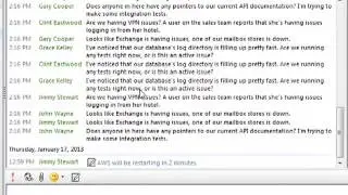 Instant Email to Microsoft Lync Chat Room