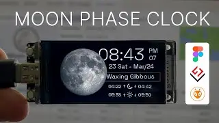 Moon Phase Clock on T-Display S3  #uidesign #figma #squareline #esp32