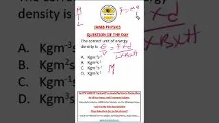 Derived Units - JAMB Physics Question of the Day  