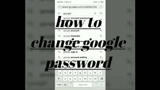 How to change password of google account
