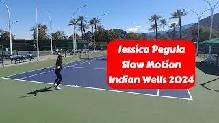 Jessica Pegula Practice Slow Motion - Court Level View - Indian Wells 2024