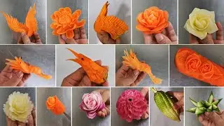 How To Quickly Cut A Carrot Bird - Creative salad decoration tutorials Fruit & Vegetable decorations