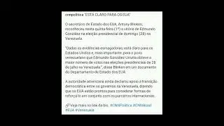 Governo dos EUA reconhece vitória de Edmundo Gonsález nas eleições da Venezuela
