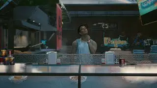 Cyberpunk 2077--the ironic food vendor