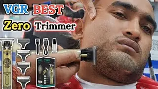 How To Trim Beard Using VGR Trimmer Perfectly | how to shave using beard trimmer #barberram 