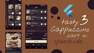 Flutter UI Design | Tasty Cappuccino 3, Cart UI | Dotted divider & Coupon without flutter package.
