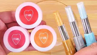 【ASMR】Slime Coloring with Makeup #72【Satisfying Slime Video】