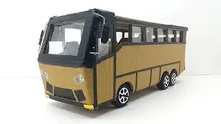 how to make multi axle town bus / electric bus DIY RC CONTROL BUS WITH CARDBOARD  BOX