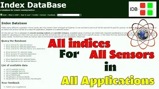 Index Database (IDB)- Access to All Indices For All Sensors