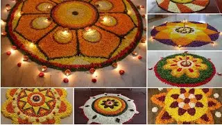 flower Rangoli designs || flower Rangoli decoration at home || #rangoli