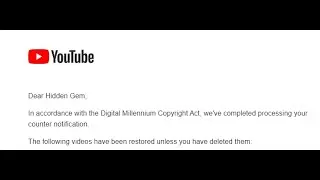 COUNTER NOTIFICATION ACCEPTED! WE WON DAVID VS GOLIATH STYLE