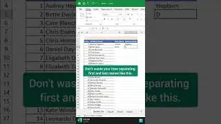 Easily separate two letters in Excel. #excel