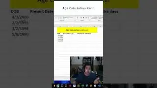 Calculate Your Complete Age with months and days in MS Excel Part 1