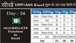 How To USe Aggregate Function in Excel || Get Sum of Numbers Ignore Error Values in Excel