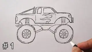 How to draw a Monster Truck Easy - Part #1
