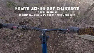 La pente 40-80 est ouverte pour la saison de mtb 2024 et je réalise un nouveau PR sur la 40.