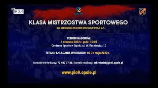Klasa mistrzostwa sportowego - piłka nożna chłopców - PLO9