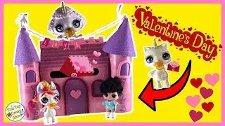 DIY Castle Valentine's Card Box W/ LOL Surprise Miss Jive & Poopsie Sparkly Critter! Valentines Fun!
