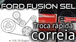 #fordfusion TROCA DA CORREIA DE ACESSÓRIOS DO MOTOR 3.0L V6... em menos de 15 minutos...