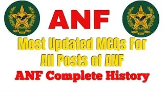 ANF Complete History |ANF Past Papers|ANF Important Mcqs