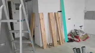 Монтаж закладного бруса для раздвижной перегородки.