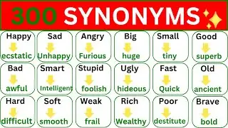 Learn 300 HELPFUL Synonym Words in English To Improve Your English Vocabulary