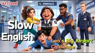 Slow English Listening Practice | Learn Airport English Through Story (A2 Level)