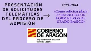 Presentación de solicitudes telemáticas Ciclos Formativos Grado Básico