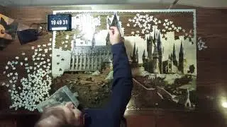 Time lapse of a 3000 piece puzzle. Hogwarts Castle, Harry Potter