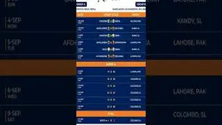 ASIA CUP 2023 Schedule 