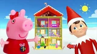 Peppa Pig Game | Elf On The Shelf Hiding in Toys | Family Home Playset